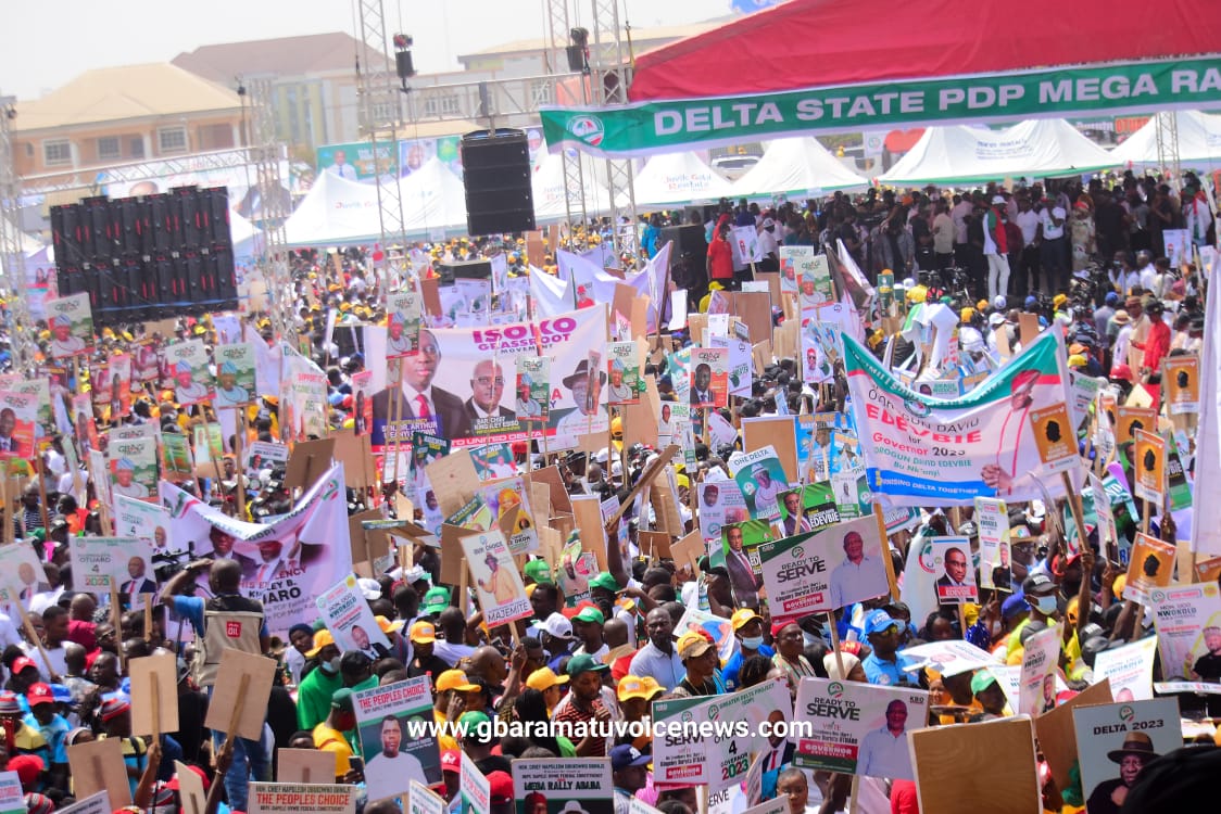 [PHOTOS] Thousands Storm Delta State PDP Mega Rally in Asaba