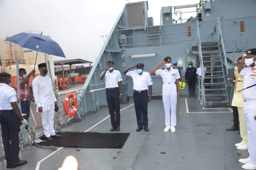 Newly acquired Nigerian navy warship arrives Gabon enroute Lagos