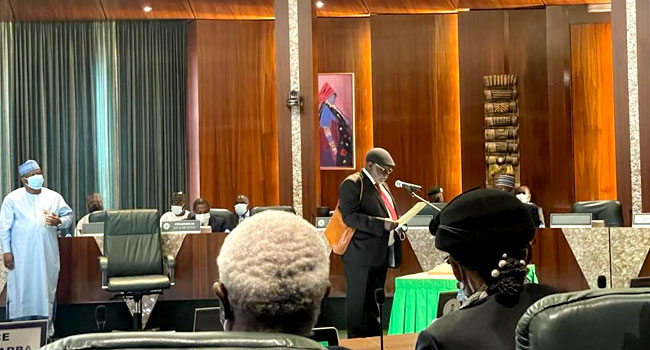BREAKING: Justice Olukayode Ariwoola takes oath of office as acting CJN