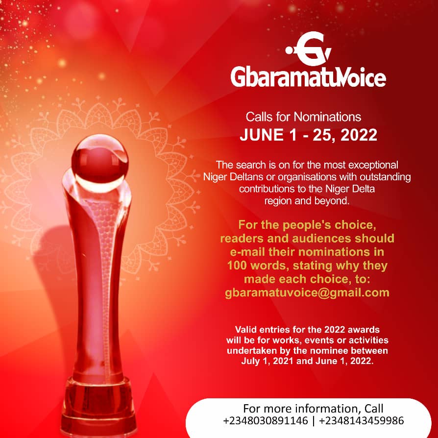 GbaramatuVoice unveils Niger Delta Awards categories for 2022
