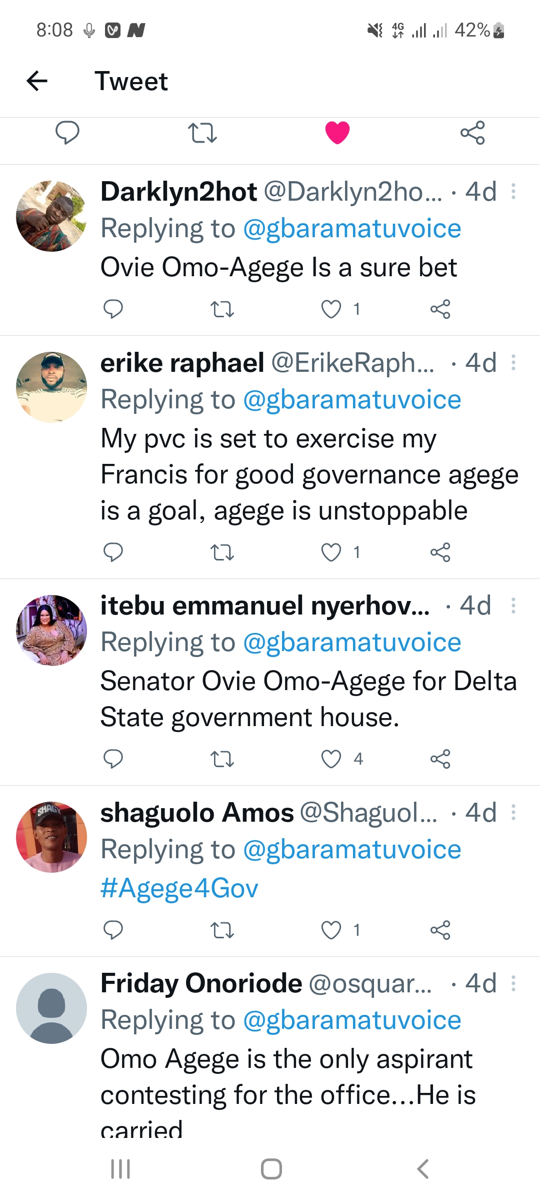 DELTA 2023: Omo-Agege floors, Oborevwori, Ogboru in online poll