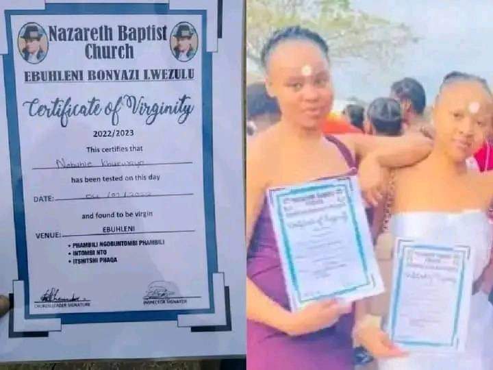 Church gives certificate of virginity to ladies after test in South Africa 
