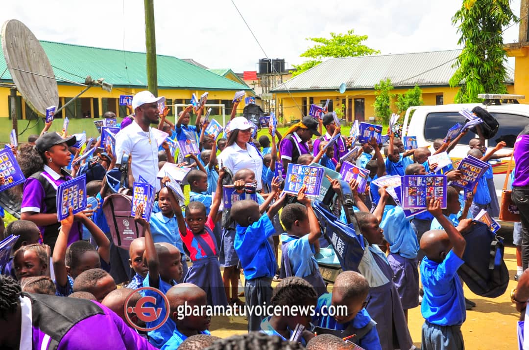 Excitement as foundation distributes educational materials to school children in Bayelsa, Edo