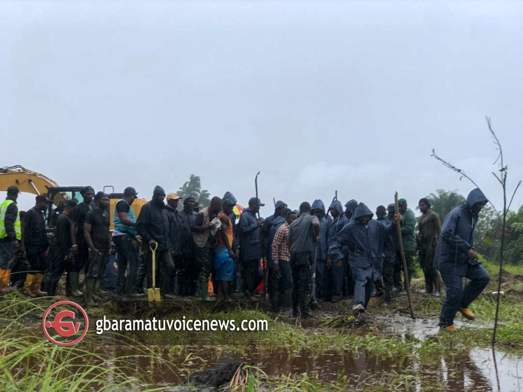 [PHOTOS] Kyari, CDS visit site of discovered illegal oil pipeline in Delta