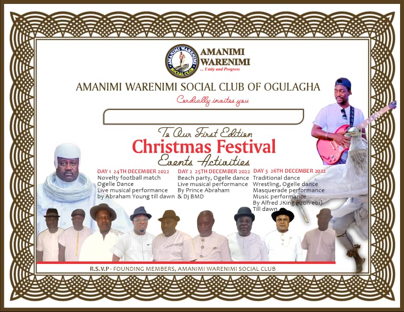 Ancient Ogulagha town wears new look, as Amanimi Warenimi Social Club plans Christmas Festival