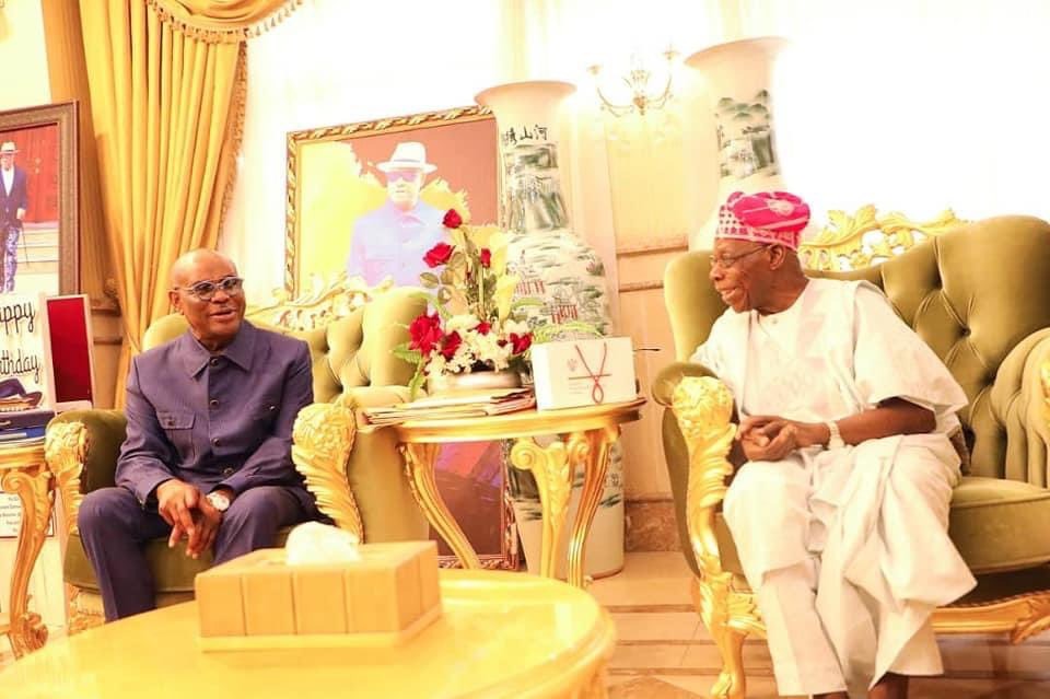 PHOTO STORY: Obasanjo, Fayemi visit Wike in Port Harcourt 
