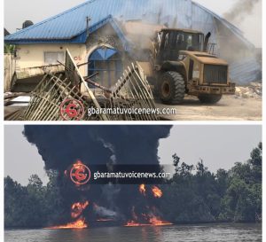 CRUDE OIL THEFT: Full details of how NNPC, security agencies destroyed barge, filling station in Delta