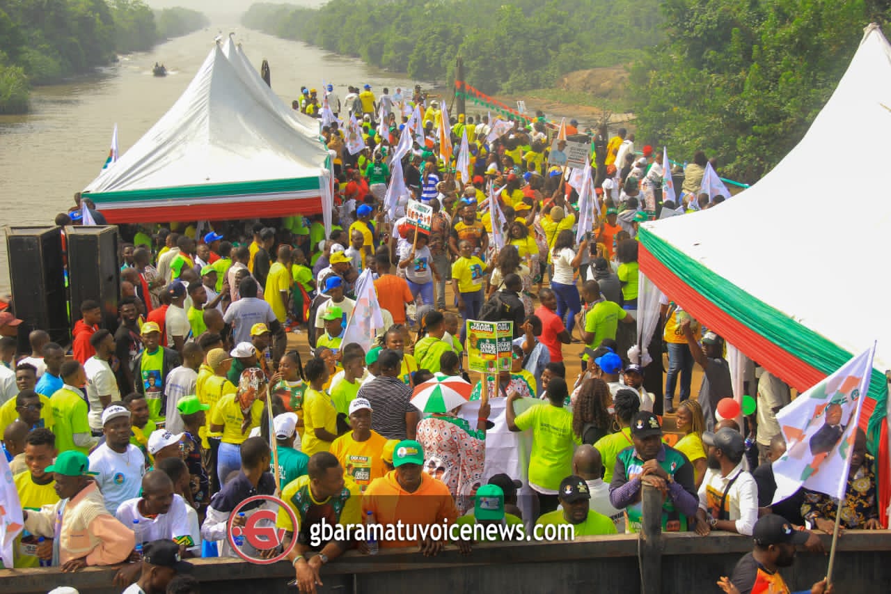 Massive crowd as Delta PDP campaign train hits Ogbe-Ijoh