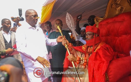 Jubilation as Delta State Govt presents Staff of Office to new Agadagba of Egbema kingdom