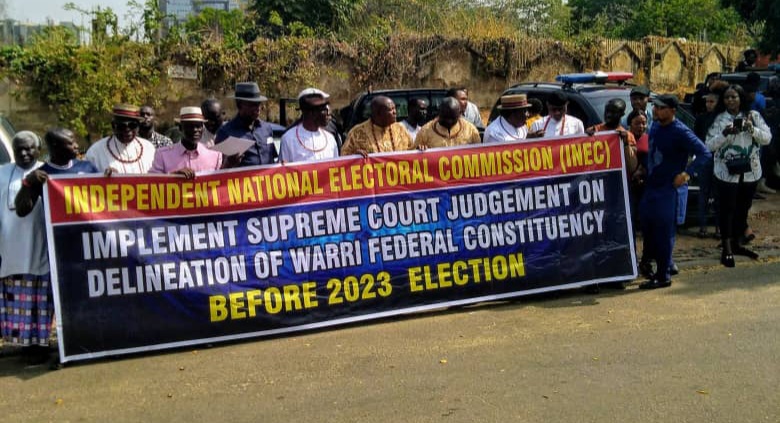 Ijaw, Urhobo leaders storm INEC HQ, demand implementation of Supreme Court judgment on Warri Federal Constituency 
