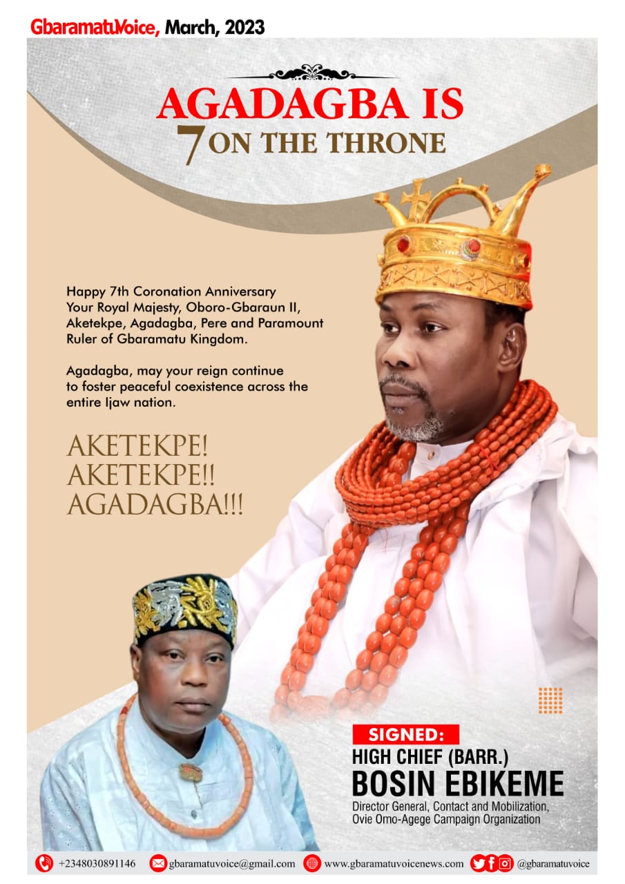 7TH CORONATION ANNIVERSARY: Ebikeme felicitates with Pere of Gbaramatu kingdom