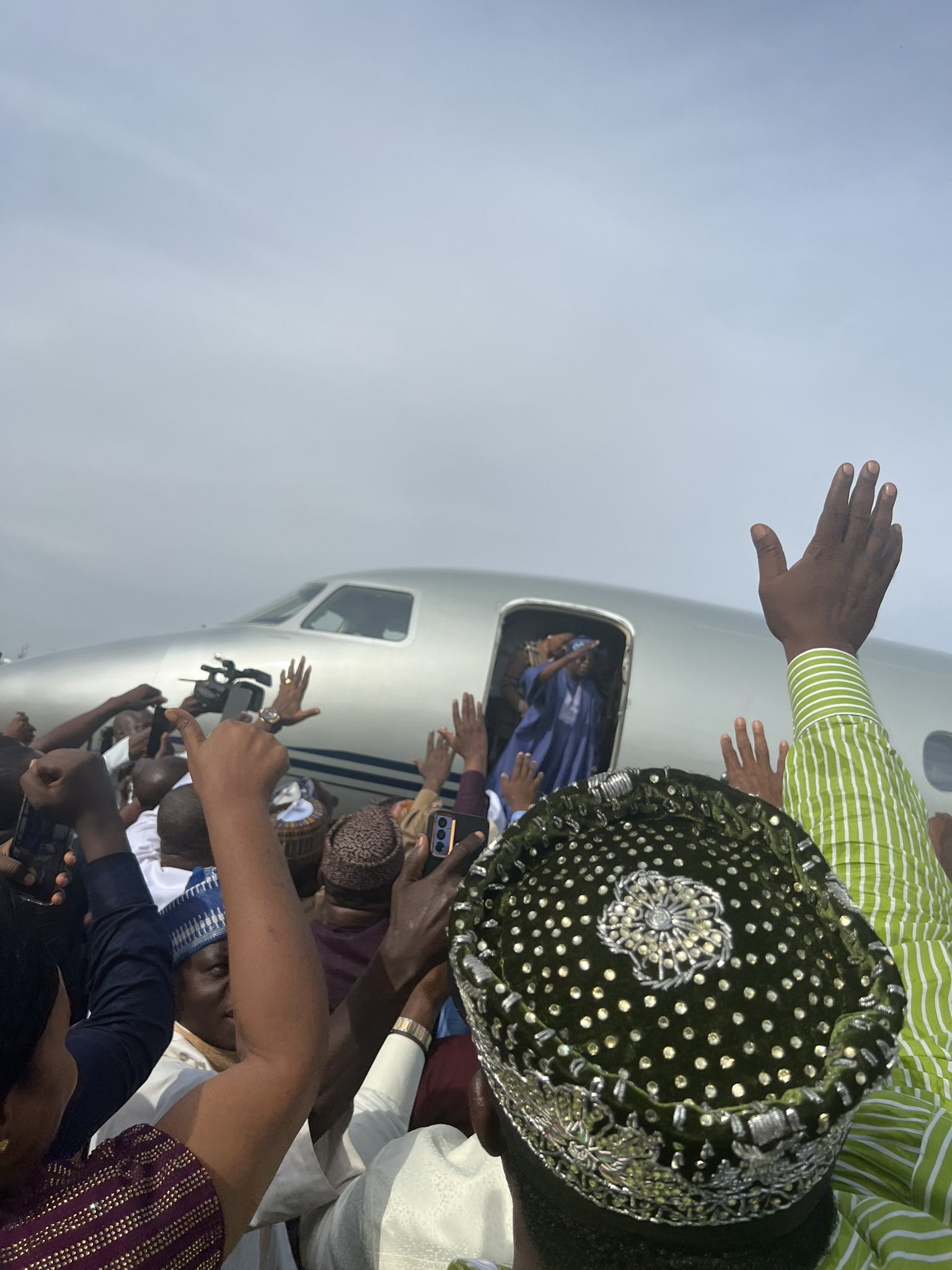 PHOTOS: President-elect, Bola Tinubu lands in Abuja