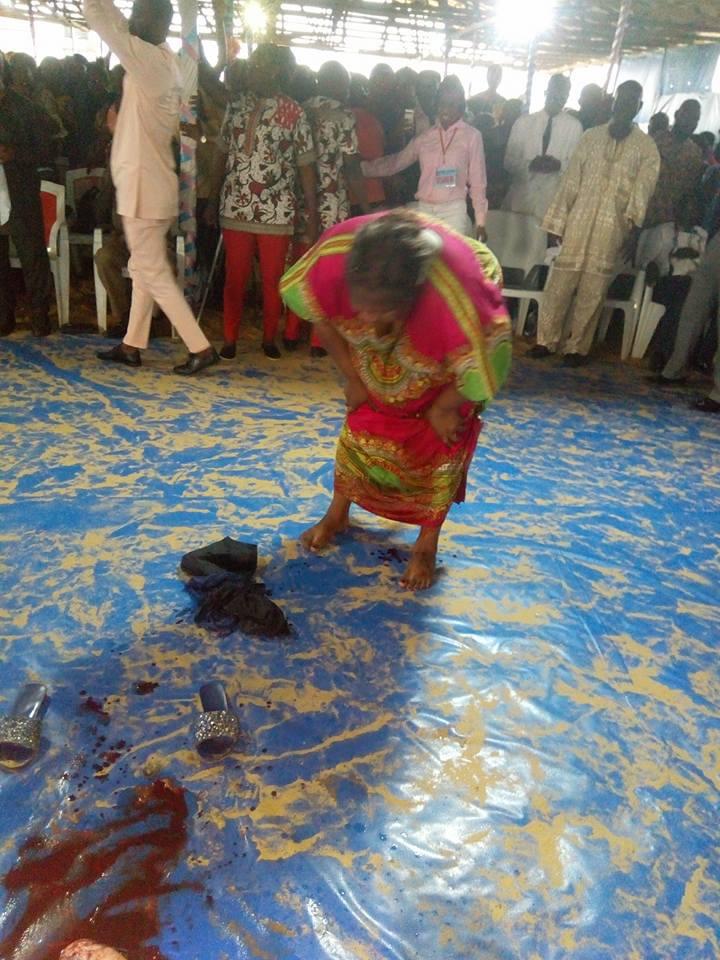 STRANGE MIRACLE! Bayelsa woman pregnant for two years gives birth to catfish in church