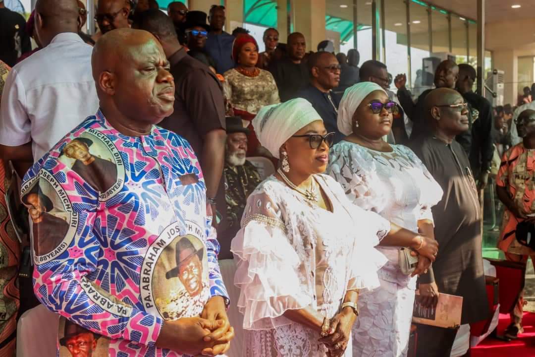 PHOTOS: Goodluck Jonathan, wife, others attend Governor Diri's father's service of songs