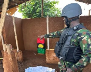Nigerian military sacks IPOB/ESN enclave in Delta, captures gunmen, fire arms