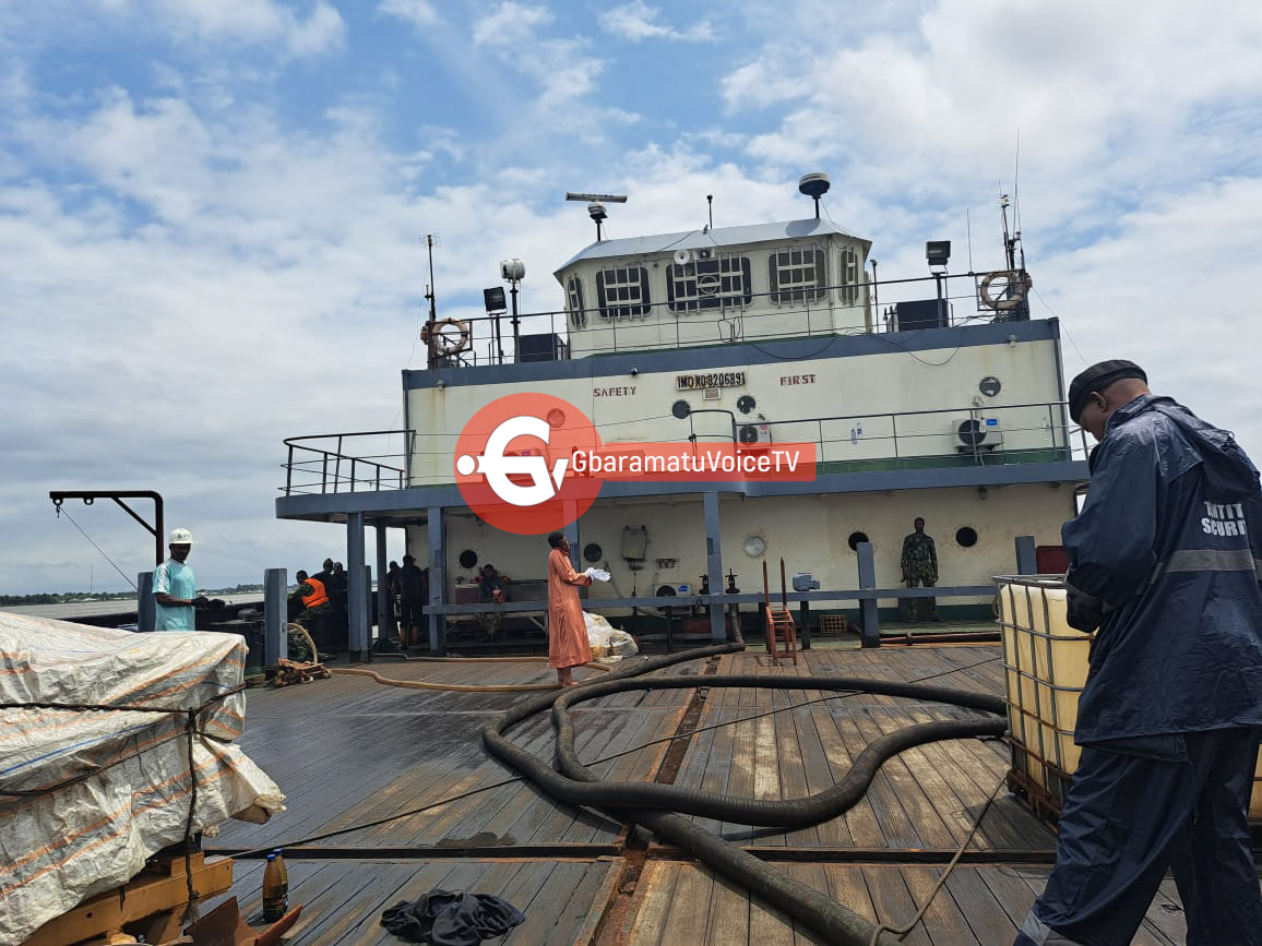OIL THEFT: See pictures of fresh vessel with stolen crude oil intercepted by men of Tantita Security